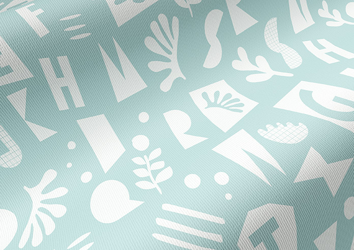 Alphabet, Turquoise - Roller Blind - Image 4